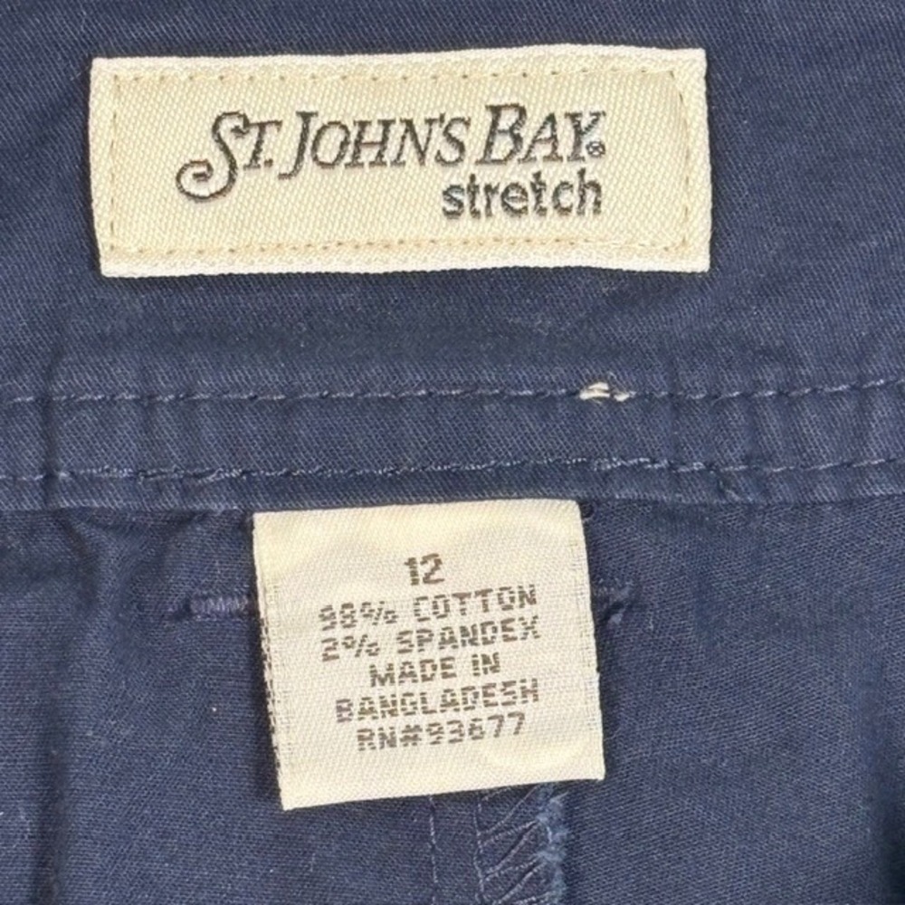 St Johns Bay Womens Navy Blue Stretch Cotton Skort 4 Pockets Size 12 Vacation - Picture 4 of 10